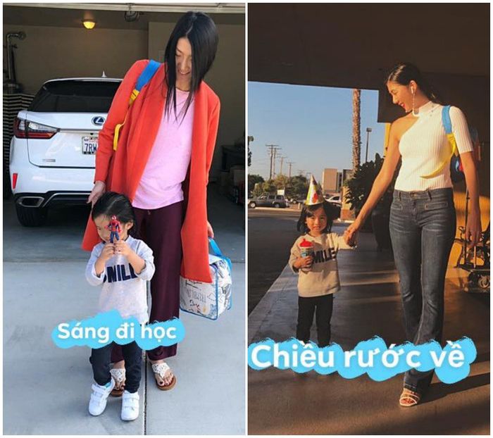 Thời trang đưa con đến trường của sao Việt