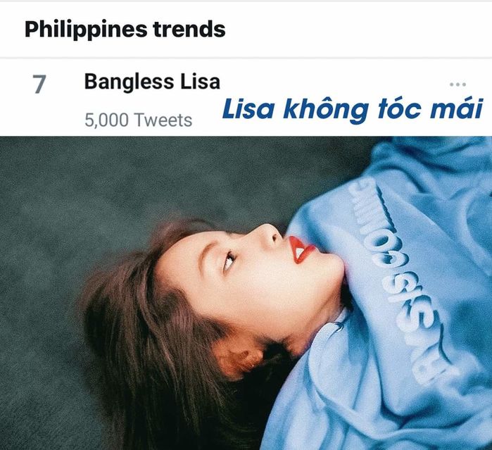 Vén “tóc mái 200 tỷ”, Lisa (BLACKPINK) ngay lập tức leo top trending