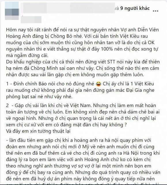 Vợ cũ Hoàng Anh đáp trả khi bị nói đáng bị chồng bỏ