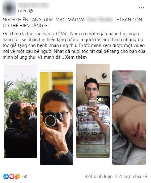 Xúc động chàng trai nuôi tóc dài hiến tặng người mắc bệnh hiểm nghèo