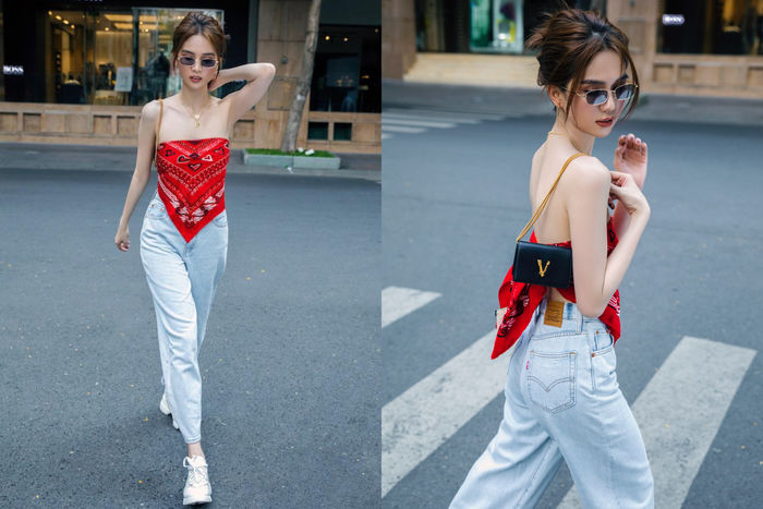 Cách mỹ nhân Việt dùng khăn làm áo