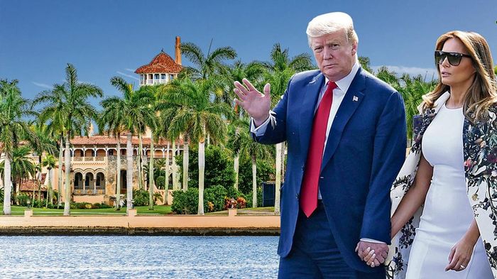 Vợ chồng Donald Trump về dinh thự Mar-a-Lago dát vàng