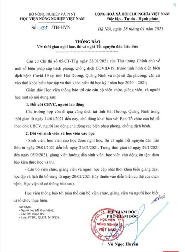 Hàng loạt trường ĐH ở Hà nội cho sinh viên hoãn thi, nghỉ Tết sớm