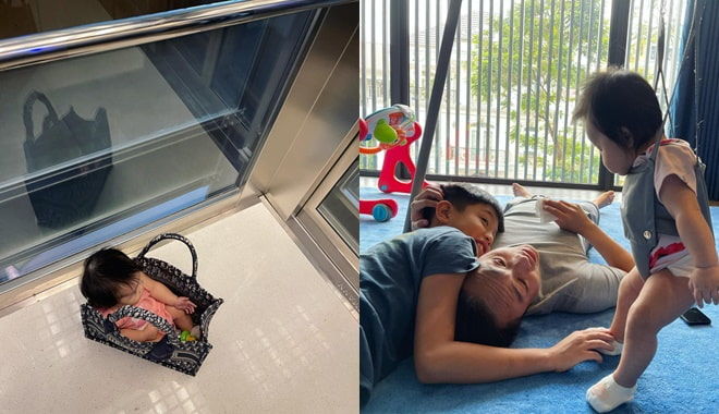 Chẳng tiếc túi hiệu trăm triệu, Đàm Thu Trang đem làm đồ chơi cho con