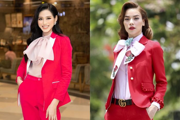 Đỗ Thị Hà diện suits đỏ trong sự kiện ngày 5/1/2020