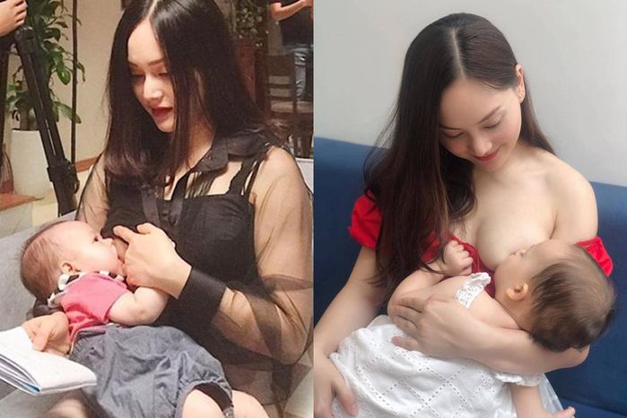 Hình ảnh chuẩn mẹ bỉm sữa của mỹ nhân Việt