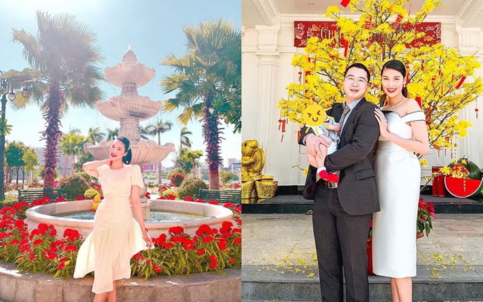 Lan Khuê khoe con nhưng dân tình chỉ chú ý đến sân biệt thự siêu rộng