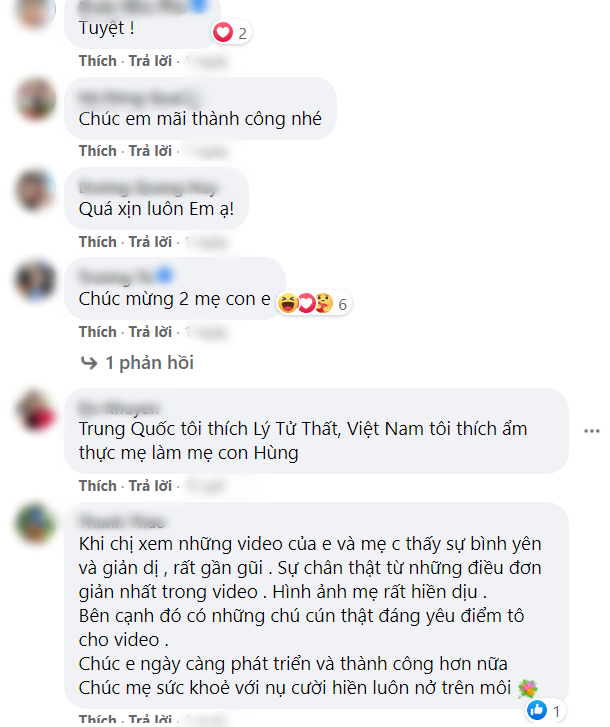 Lý Tử Thất dành lời khen kênh Ẩm thực mẹ làm của Viêt Nam