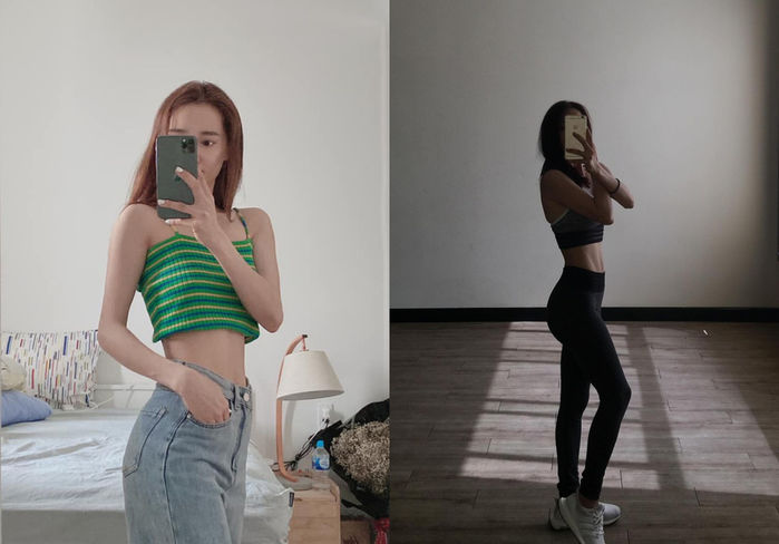 Nhã Phương lộ thân hình đáng khẳng khiu, gân guốc