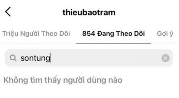 Sơn Tùng unfollow Thiều Bảo Trâm và theo dõi Hải Tú