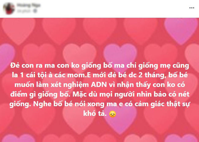 Chồng đòi xét nghiệm ADN của con vì chỉ giống mẹ
