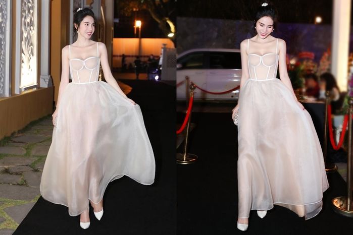 Thủy Tiên chuộng váy đầm đính kết hoa hòe khi dự sự kiện thảm đỏ