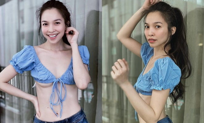 Hiền Thục vẫn tự tin diện áo hở chân ngực cực táo bạo