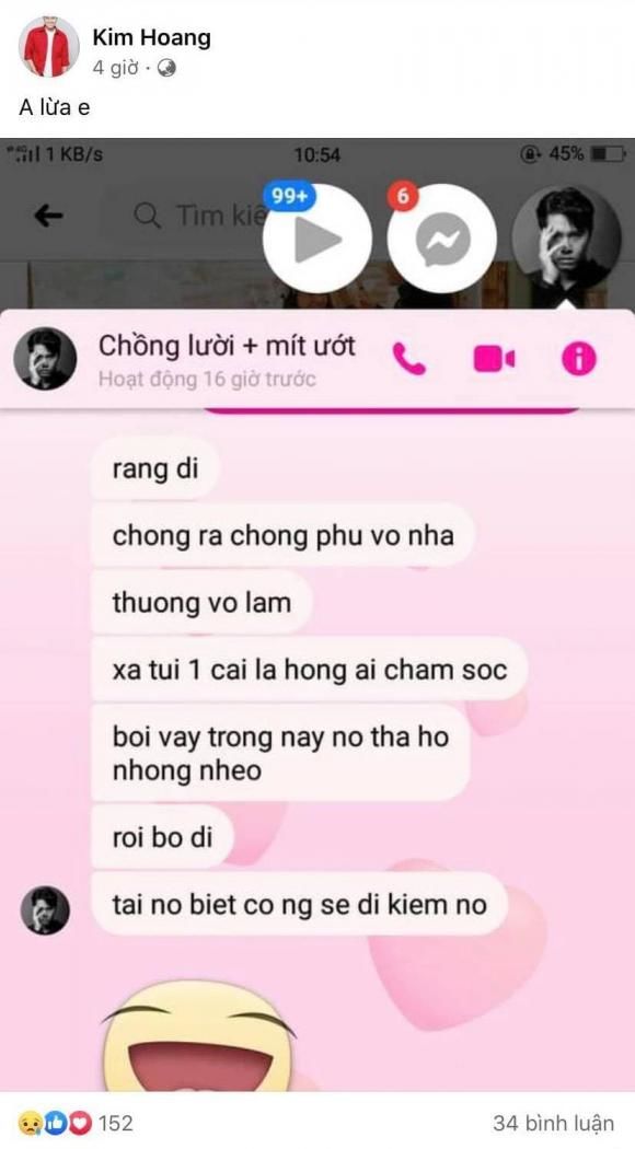 Kim Hoàng đăng dòng tin nhắn cuối của diễn viên Hải Đăng