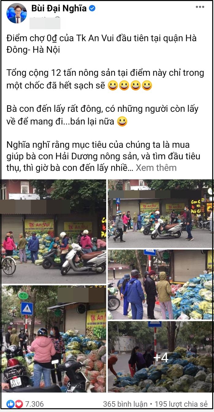 Đại Nghĩa góp 44 triệu giải cứu 25 tấn nông sản ở Hải Dương