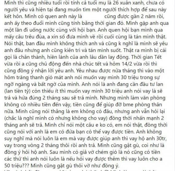 Bạn trai mới quen đánh tiếng mượn 30 triệu, cô gái xử trí quá gọn