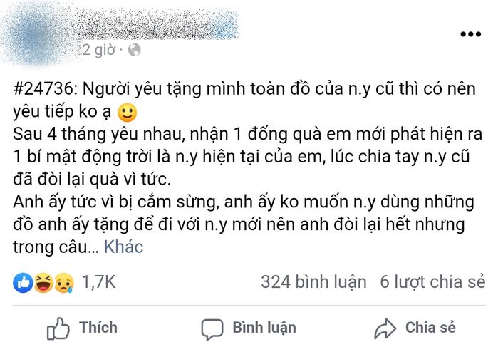 Bạn trai tặng toàn đồ “qua tay” người cũ thì chia tay hay yêu tiếp?