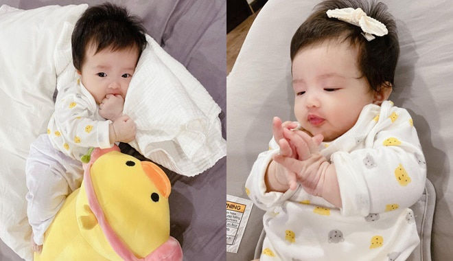 Con gái Đông Nhi mới tí tuổi đã biết làm đỏm chụp ảnh