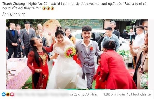 Mẹ chồng vui mừng khi con trai lấy vợ