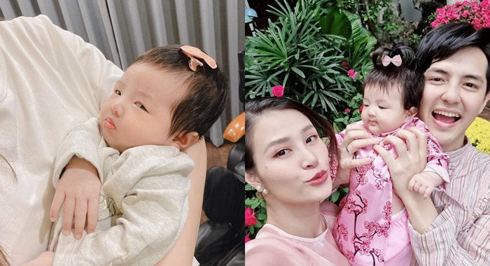 Đông Nhi khoe ảnh con gái say sữa siêu đáng yêu