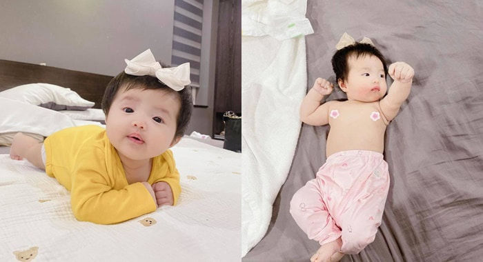 Đông Nhi khoe ảnh con gái say sữa siêu đáng yêu