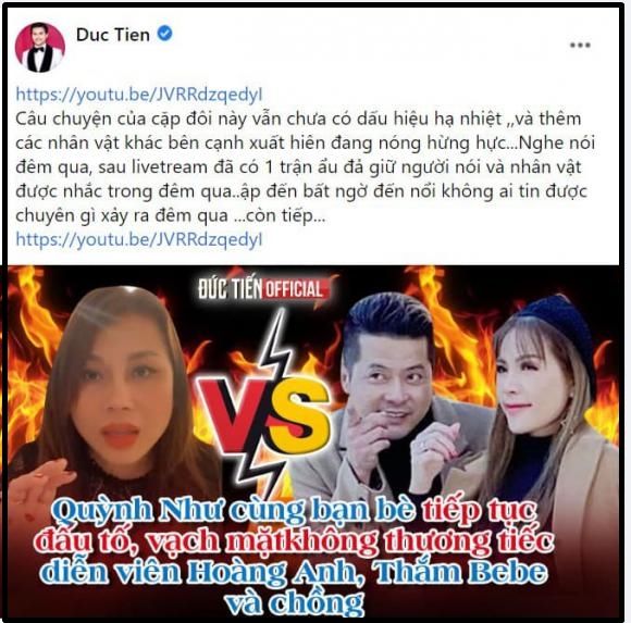 Đức Tiến bị tố hám fame vì đăng clip Hoàng Anh và vợ cũ
