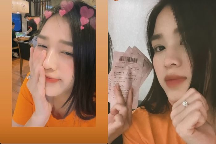 Hoa hậu Đỗ Thị Hà khoe nhẫn kim cương