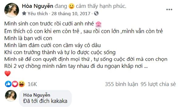 Hòa Minzy “đào” bài viết sinh con trước khi cưới
