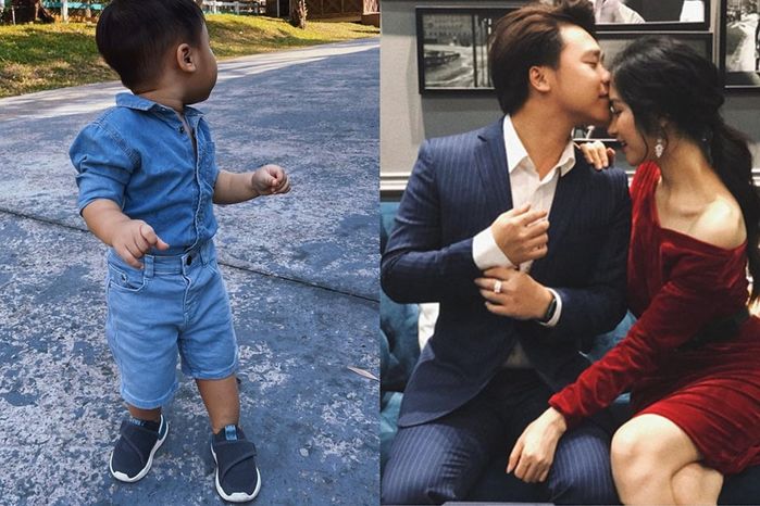 Hòa Minzy khoe ảnh chồng doanh nhân chăm con trai cưng