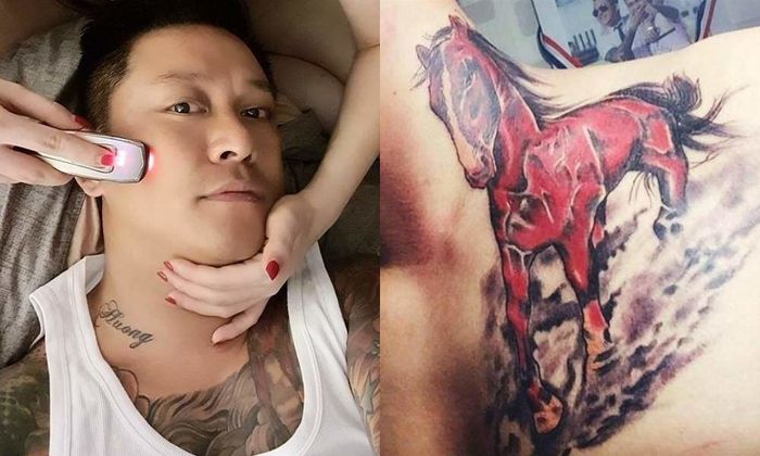 Hoàng Bách bỏ 8 tiếng xăm hình vợ con lên tay, bà xã lập tức nhắc nhở