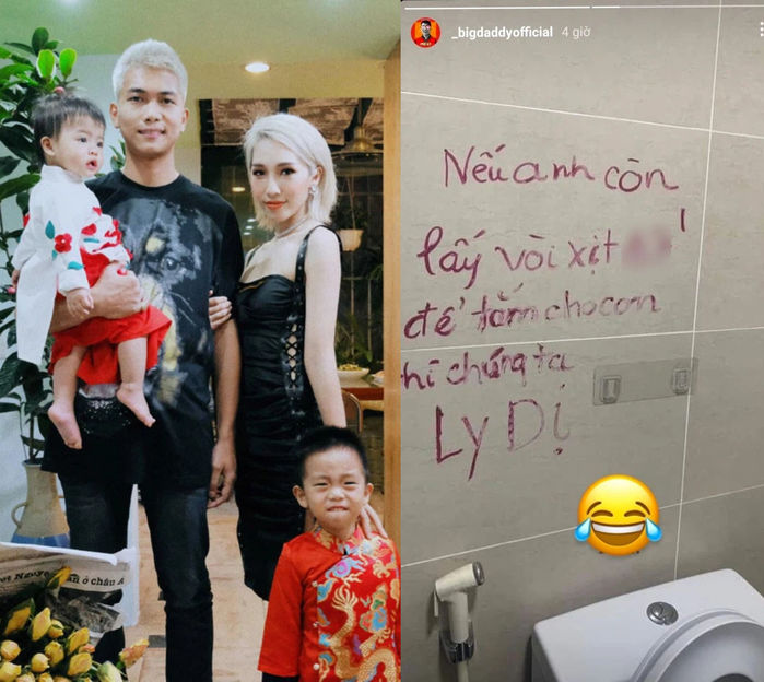 Kiểu chăm con trời ơi của các ông bố Vbiz: BigDaddy bị vợ cảnh cáo