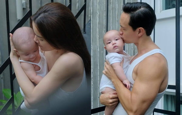 Kỷ niệm cặp song sinh của Hồ Ngọc Hà - Kim Lý tròn 4 tháng tuổi