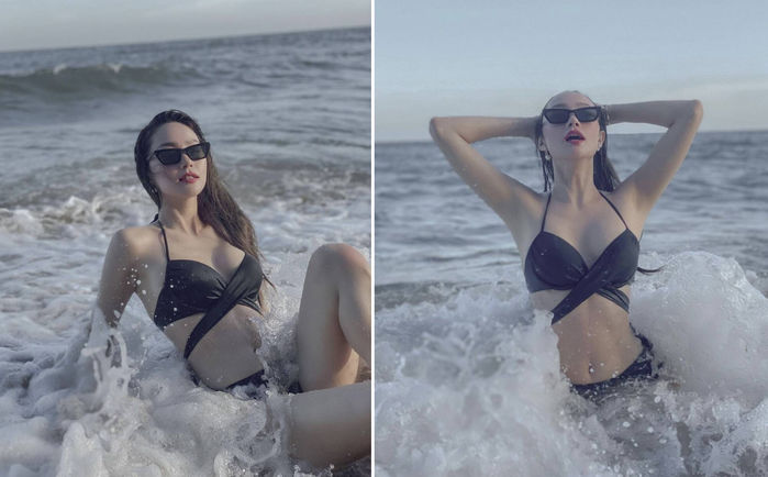 Minh Hằng diện bikini khoe body ở tuổi 34