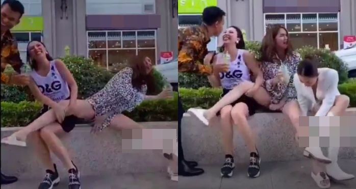 Ngọc Trinh lại gây tranh cãi vì dáng ngồi phản cảm nơi công cộng