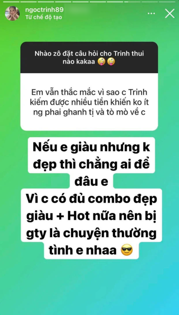 Ngọc Trinh thừa nhận quá khứ nhiều tật xấu