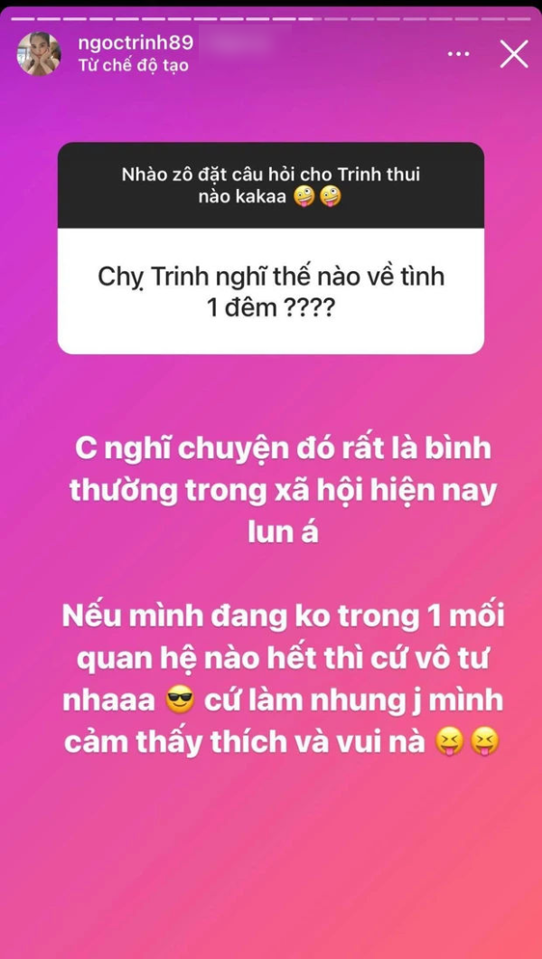 Ngọc Trinh thừa nhận quá khứ nhiều tật xấu