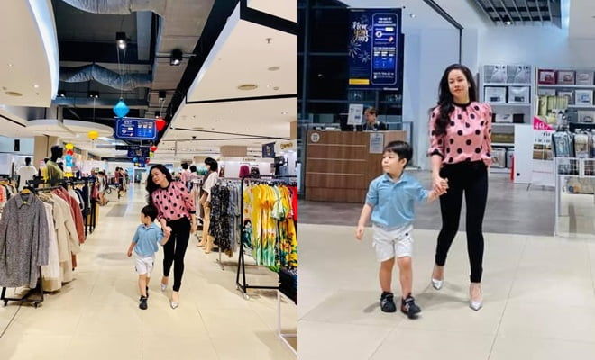 Nhật Kim Anh đưa con trai đi mua sắm sau 2 năm xa cách