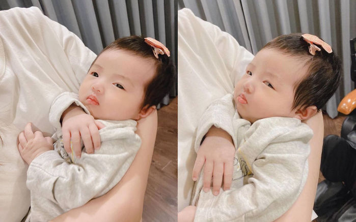 Hình ảnh con gái Đông Nhi - Ông Cao Thắng lúc ngủ