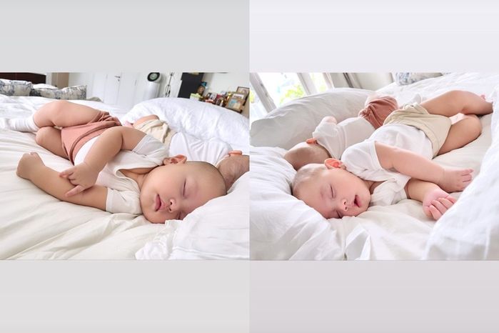 Con Hà Hồ - Kim Lý cực yêu khi ngủ, con Cường Đô la mếu vì bị bóng đè
