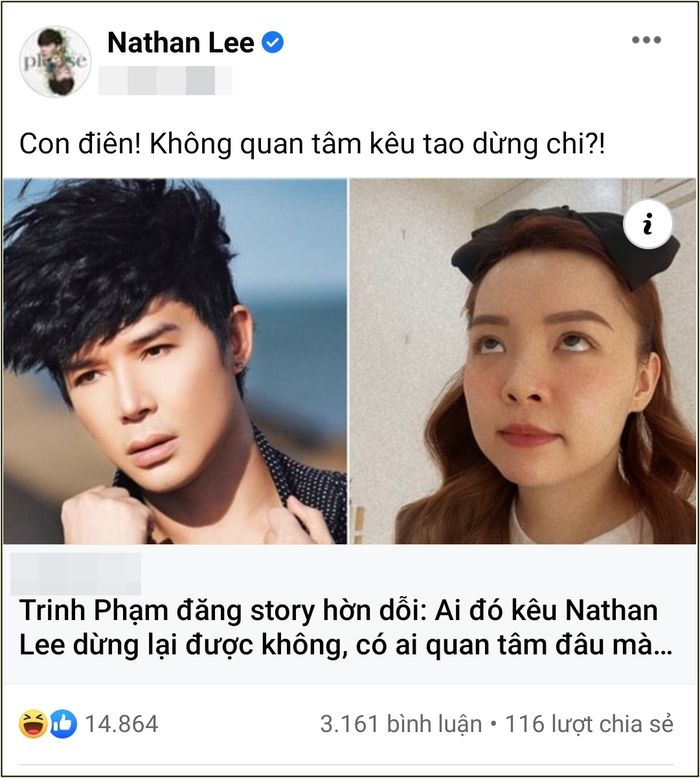 Nathan Lee bướng bỉnh từ chối lời khuyên nhủ của bố