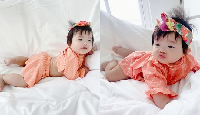 Nhóc tì nhà sao lên đồ đi bơi cực sành điệu