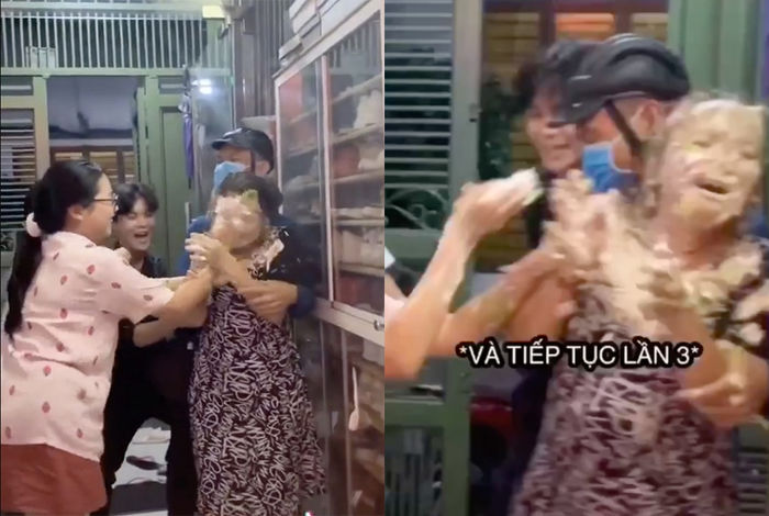 Sao Việt gây tranh cãi khi úp bánh kem vào mặt người thân