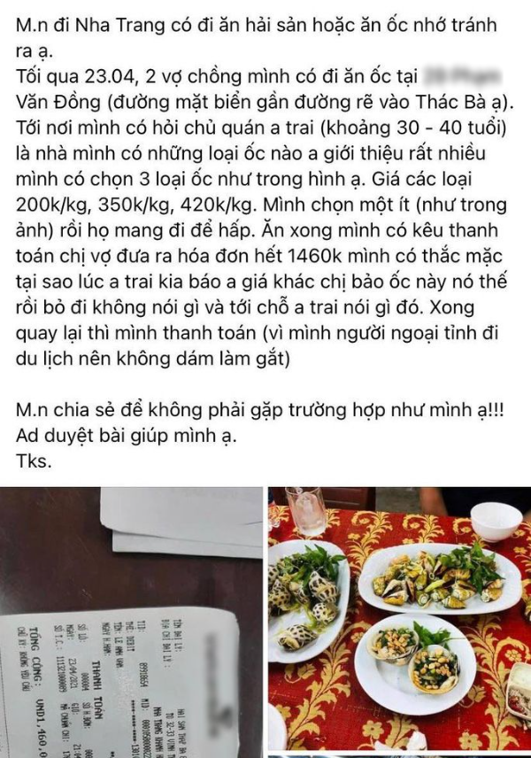 Bị tố chặt chém 1,8 triệu/kg ốc hương chủ nhà hàng bị phạt 13 triệu