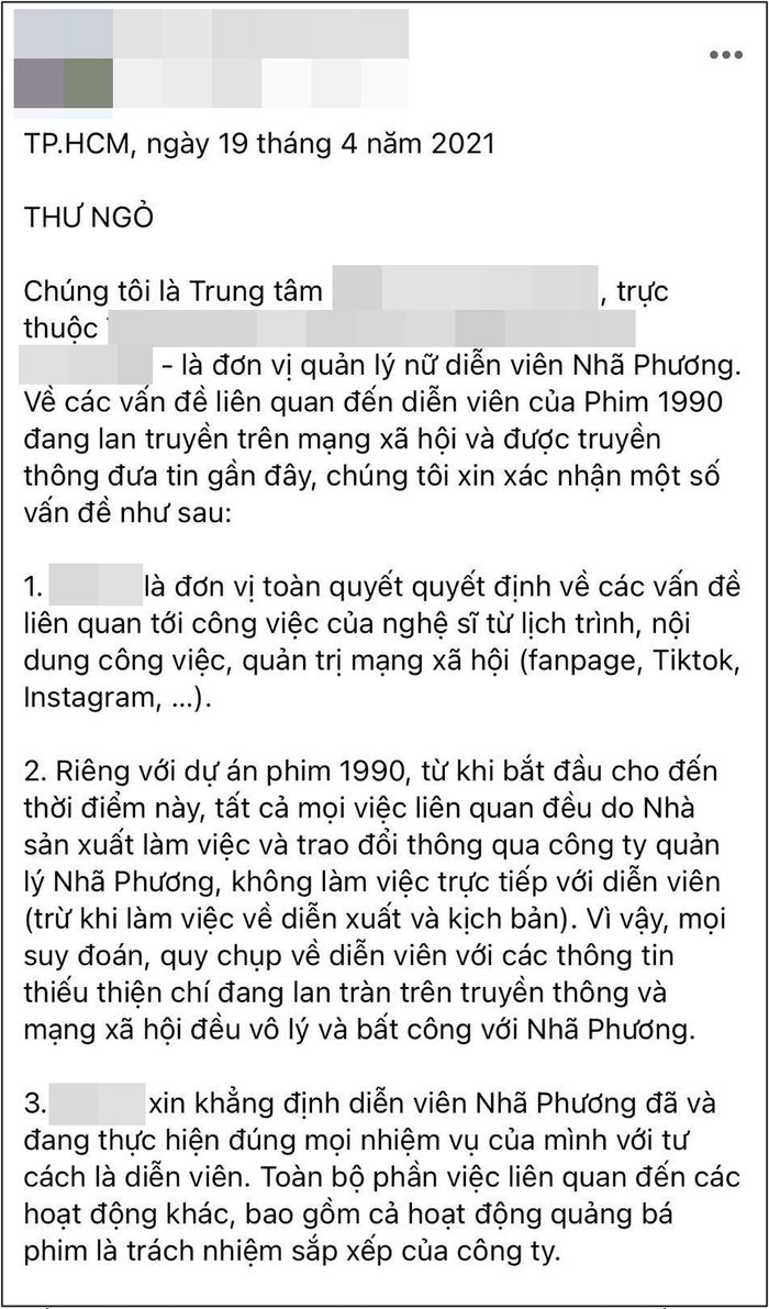 Phía Nhã Phương khẳng định luôn đúng 100%, không làm gì sai