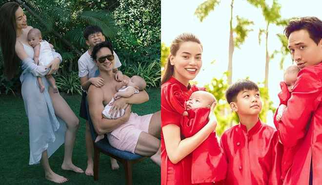 Subeo luôn ôm Kim Lý mỗi khi chụp ảnh gia đình