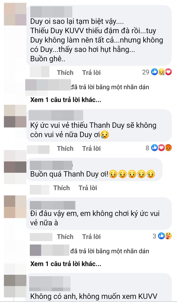 Thanh Duy rời Ký Ức Vui Vẻ