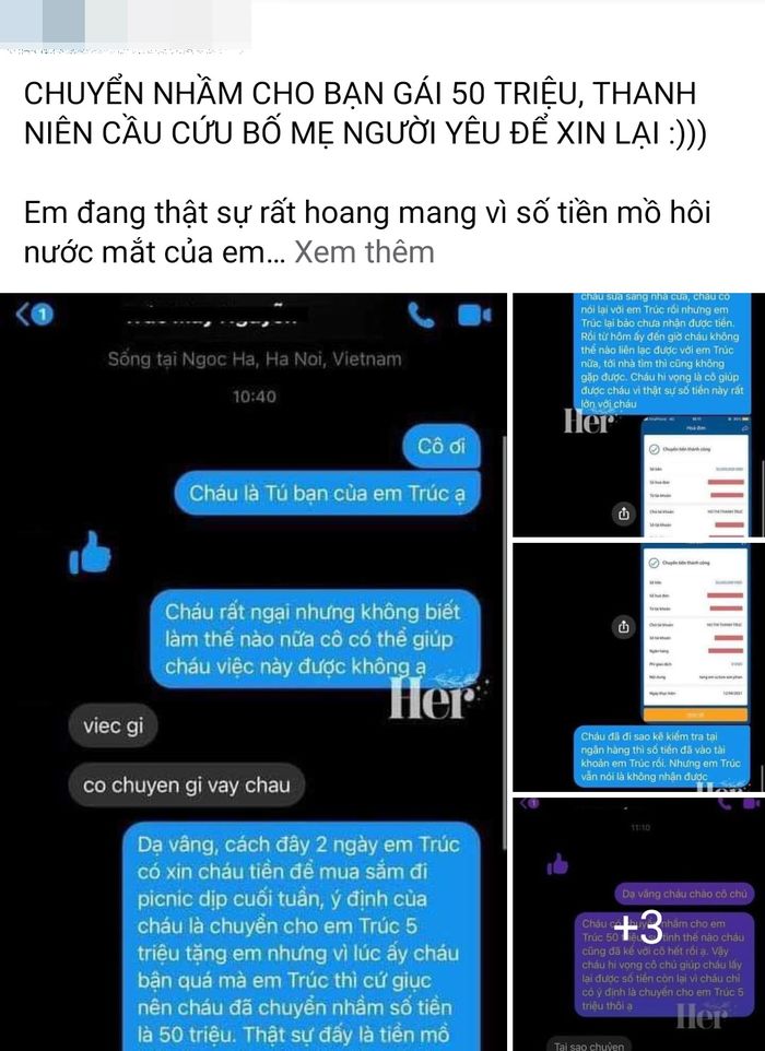 Thanh niên chuyển nhầm 50 triệu cho bạn gái, xin lại thì bị ngó lơ