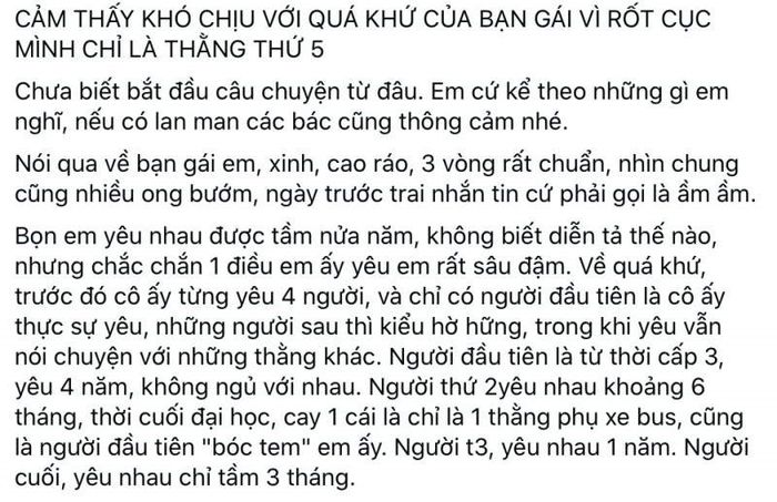 Thanh niên hứng gạch vì kể khổ mình chỉ là “thằng thứ 5” của bạn gái