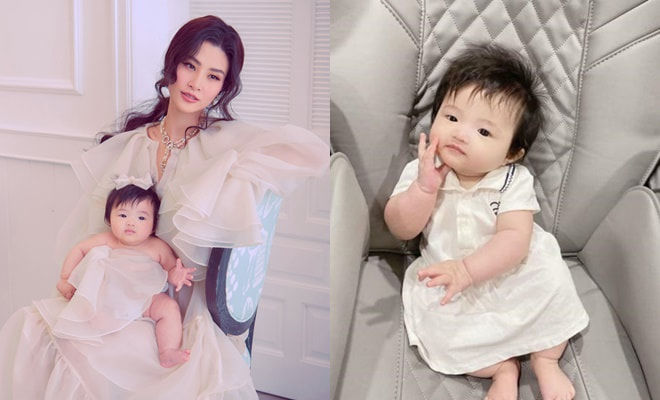 Cậu nhóc Vbiz chưa đầy 1 tuổi đã thừa hưởng gen Hoa hậu của mẹ
