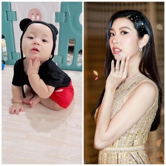 Cậu nhóc Vbiz chưa đầy 1 tuổi đã thừa hưởng gen Hoa hậu của mẹ